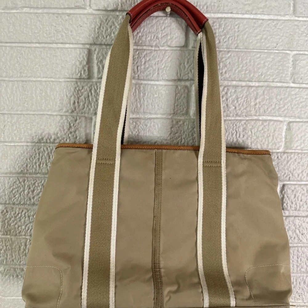 Vintage Coach Hampton nylon canvas leather bag